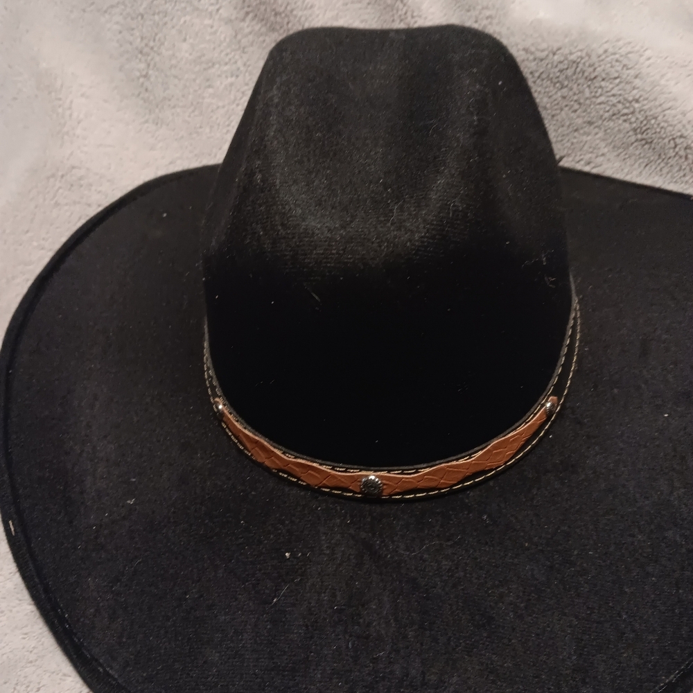 Kingston Black Cowboy Hat with Tan Band Brand Kings Tone Size S